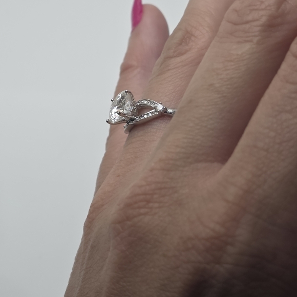 2ct MOISSANITE ADJUSTABLE RING Silver Diamond Ring - Picture 3 of 14